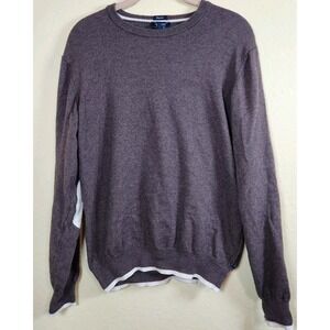 Armani Jeans Mens Brown Cotton Wool Blend Crewneck Sweater Regular Fit L W95KT